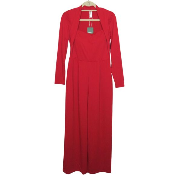 Elegant Red Jumpsuit - Picture 2 of 11